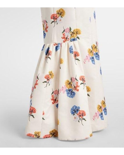 Emilia Wickstead White Fosette Floral Maxi Dress