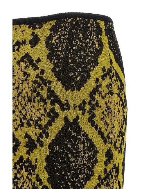 The Attico Green Python Jacquard Skirt