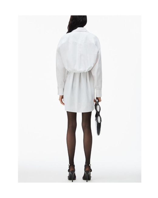 T By Alexander Wang White Layered Mini Shirtdress