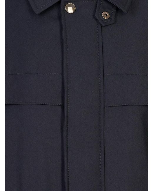 Canali Blue Long-Sleeved Casual Jacket for men