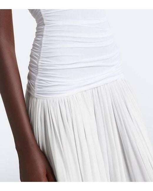Christopher Esber White Salacia Ruched Bustier Gown