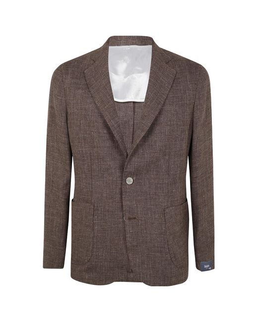 Barba Napoli Brown Easy Single Breast Jacket for men