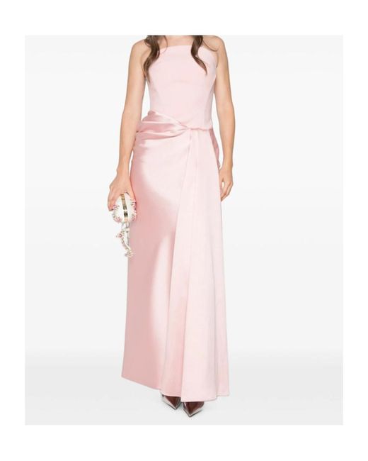 Solace London Pink Off-The-Shoulder Dress