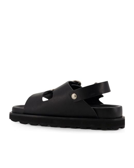 Jil Sander Black Buckled Ankle-Strap Sandals for men