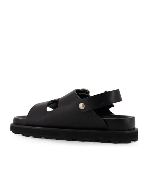 Jil Sander Black Buckled Ankle-Strap Sandals for men