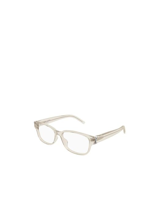 Saint Laurent White Eyewear Sl M149 Rectangular Glasses for men