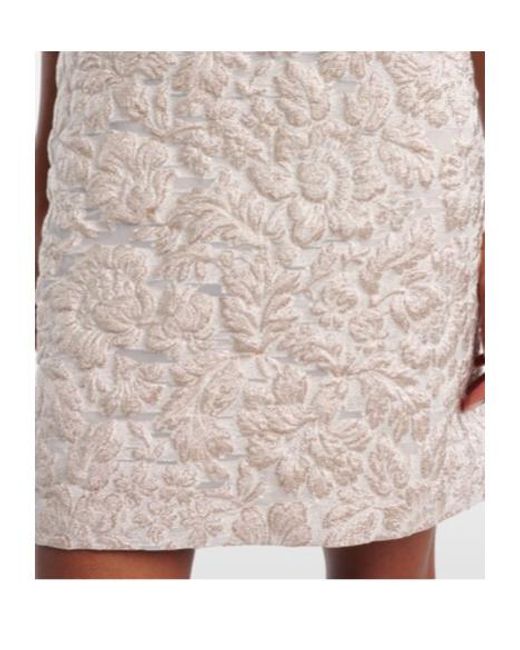 Carolina Herrera Natural Lamé Shift Dress
