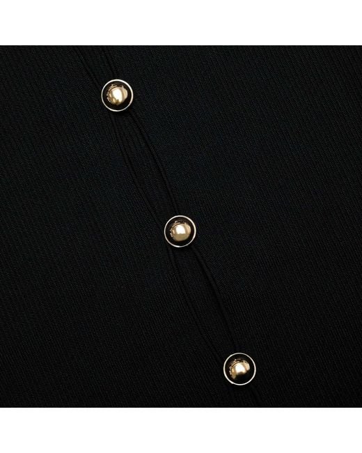 Self-Portrait Black Keyhole Knit Top