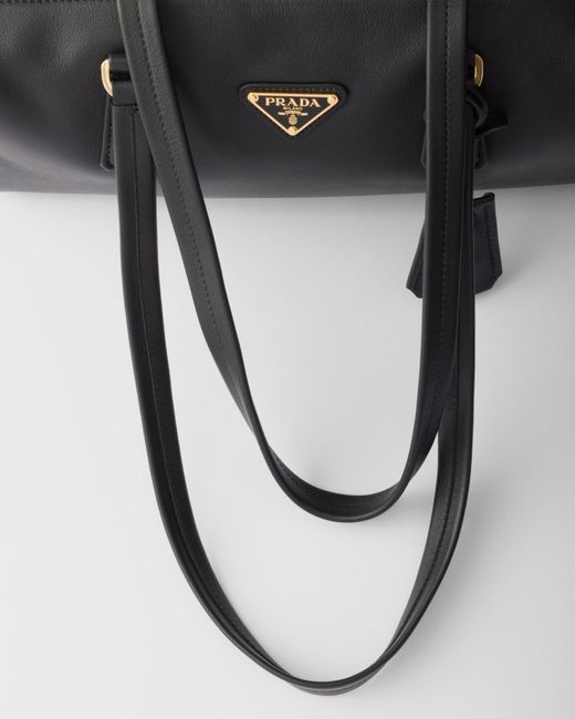 Prada Black Zipped Medium Tote Bag