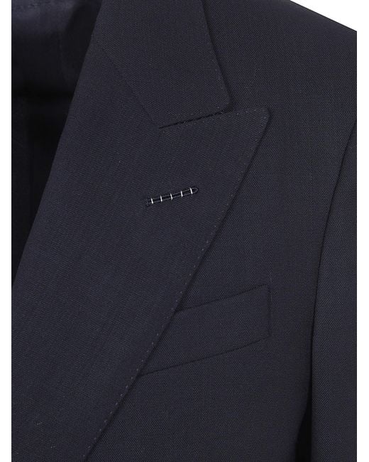 Tom Ford Blue Double-Breasted Blazer for men