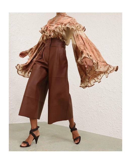 Zimmermann Brown Hypnotic Burnout Blouse