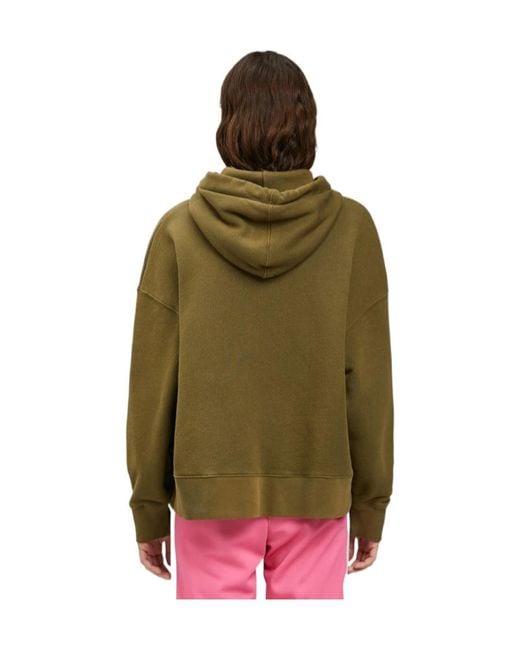 Palm Angels Green Logo-Print Hoodie