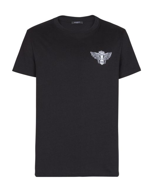 Balmain Black T-Shirt With Wings Print for men