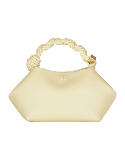 Ganni Metallic Bou Small Braided-Handle Shoulder Bag