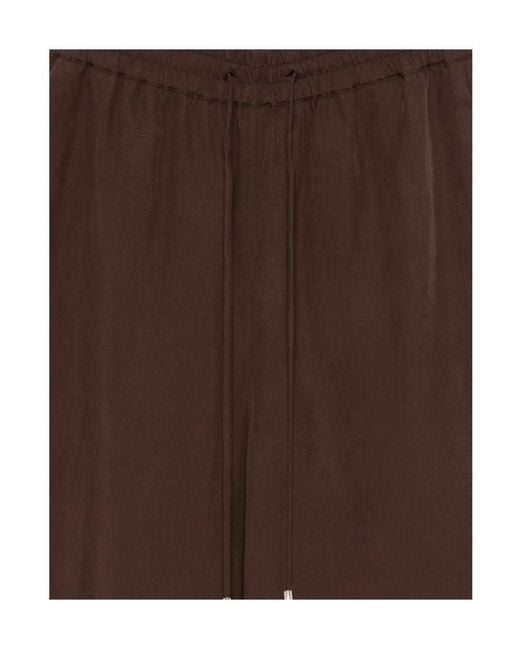 Liu Jo Brown Drawstring Wide-Leg Pants