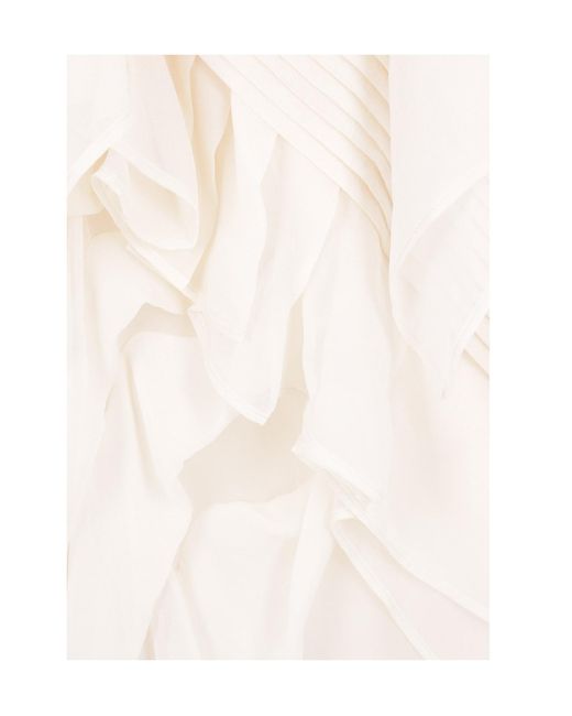Yohji Yamamoto White Pleated Draped Dress