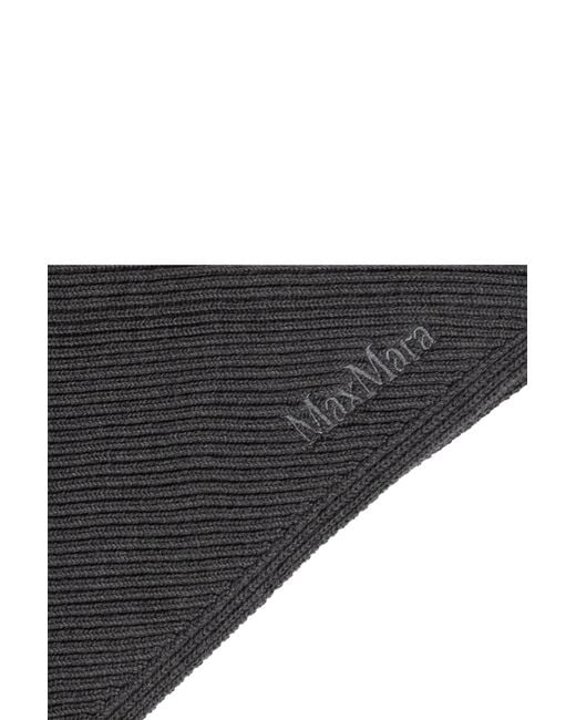 Max Mara Black Knitted Scarf