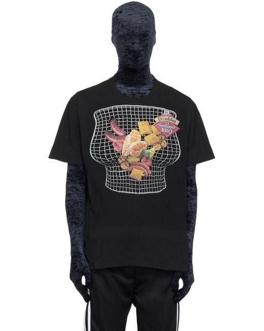 Doublet Black Graphic-Print Cotton T-Shirt for men