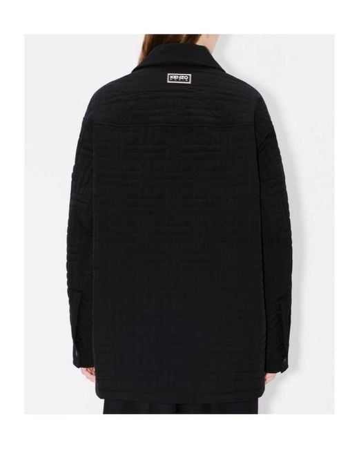 KENZO Black Zip-Up Quilted Jacket