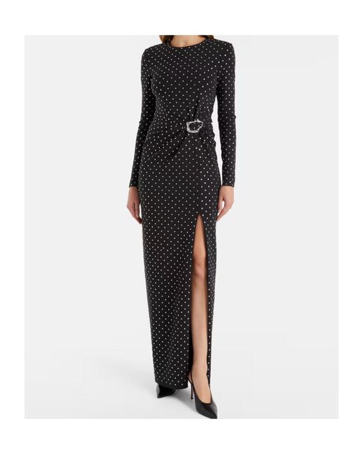 Roland Mouret Black Embellished Gathered Jersey Gown