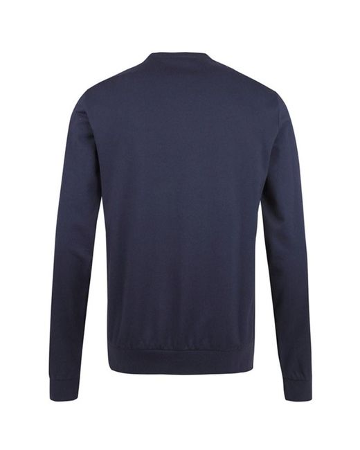 EA7 Blue Round-Necked Logo Sweater for men
