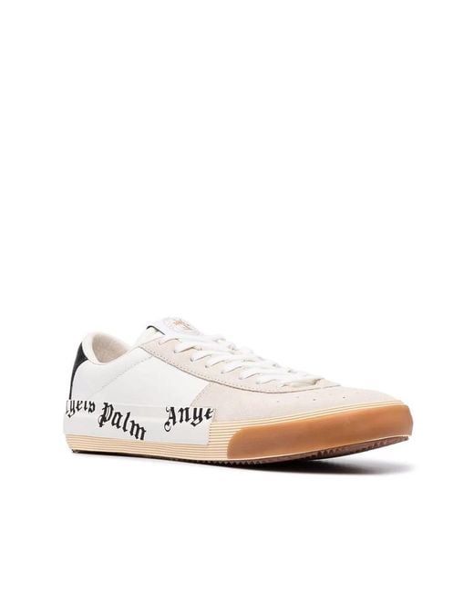 Palm Angels White Vulcanized Low-Top Sneakers for men