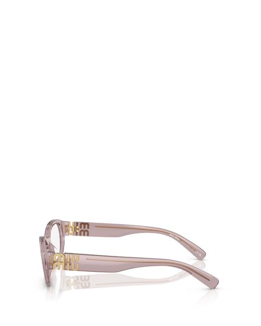 Miu Miu White Eyewear Cat-Eye Glasses