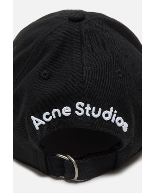 Acne Black Twill Logo Cap