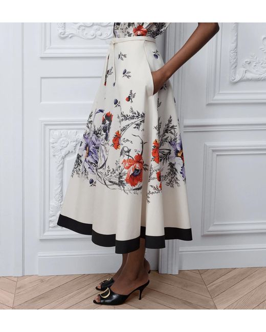 Dior White Mid-Length Belted Skirt