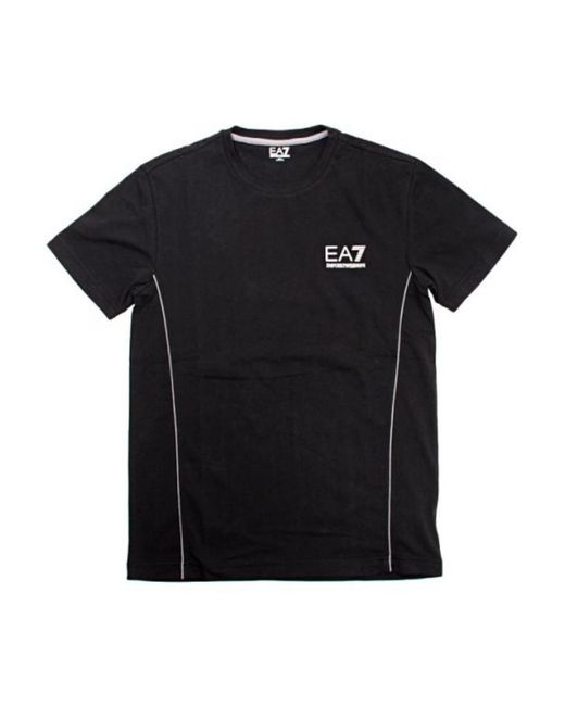 EA7 Black Logo Round-Neck T-Shirt for men