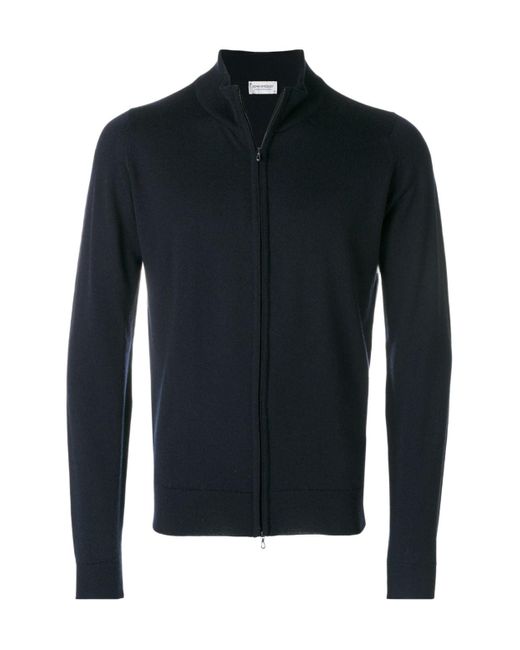John Smedley Blue Claygate Zip Cardigan for men