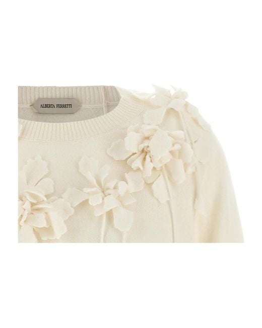 Alberta Ferretti White Long-Sleeved Sweater
