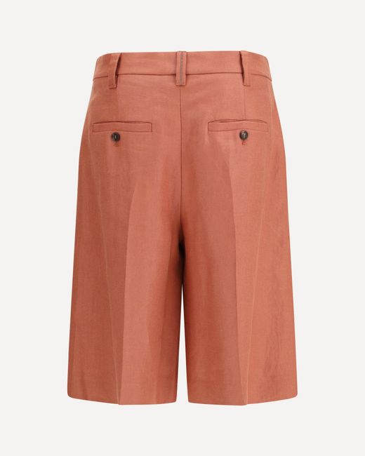 Brunello Cucinelli Red Pleated Shorts