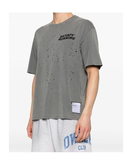 Satisfy Gray Mothtech Distressed Logo T-Shirt for men