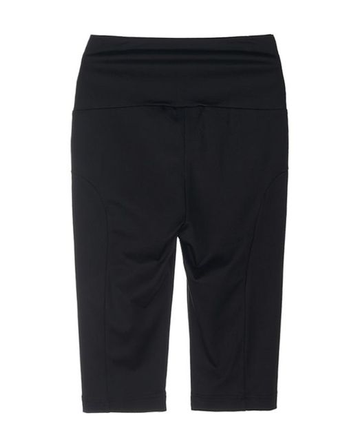 MSGM Blue Logo-Print High-Waist Stretch Shorts