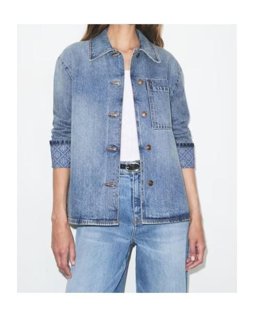 Tory Burch Blue Denim Barn Jacket