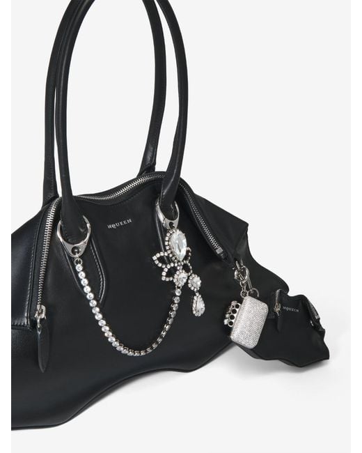 Alexander McQueen White Crystal Knuckle Bag Charm