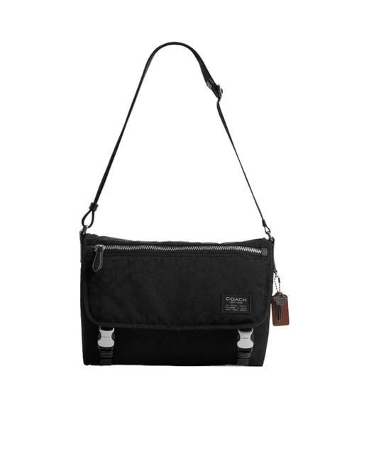 COACH Black Simple Messenger Bag for men