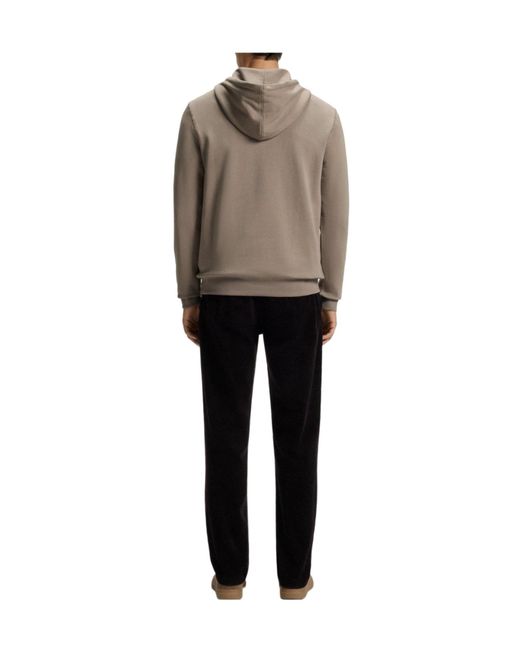 Boss Brown Wetalk Logo Patch Hoodie for men