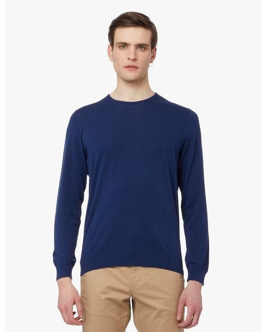Drumohr Blue Crew Neck Sweatshirt for men