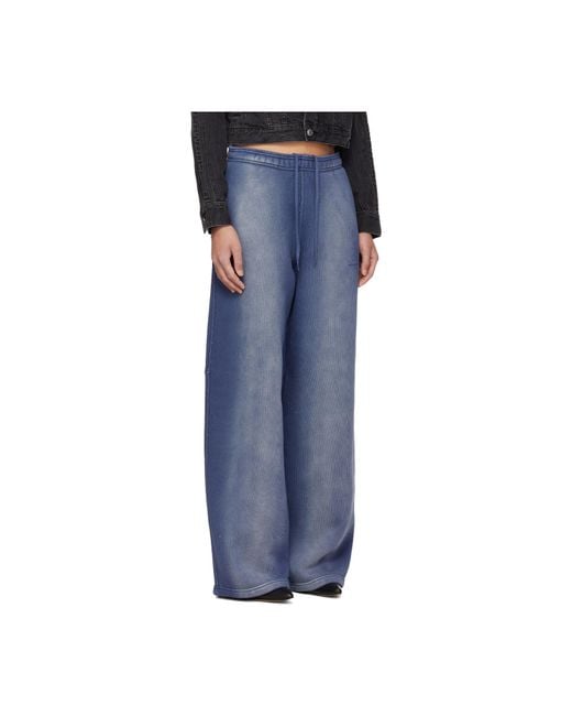 Alexander Wang Blue Allover Hotfix Mid-Rise Sweatpants