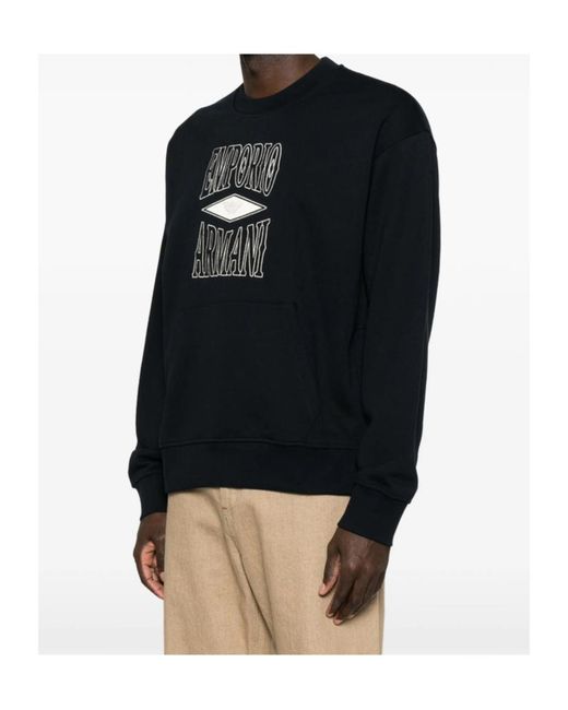 Emporio Armani Black Long-Sleeve Sweatshirt for men