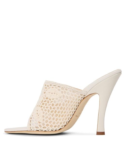 Magda Butrym White Crochet Heeled Mules