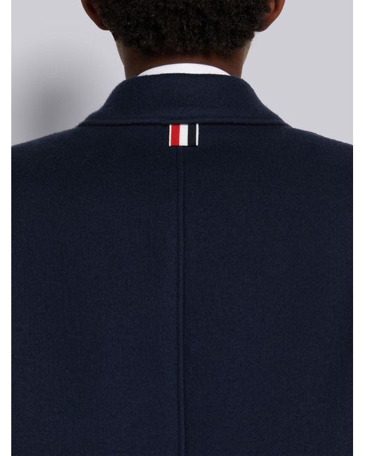 Thom Browne Blue Double-Breasted Overcoat