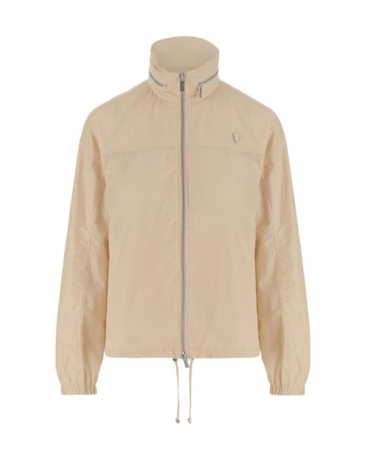 Burberry Natural Logo Plaque Zipped Jacket
