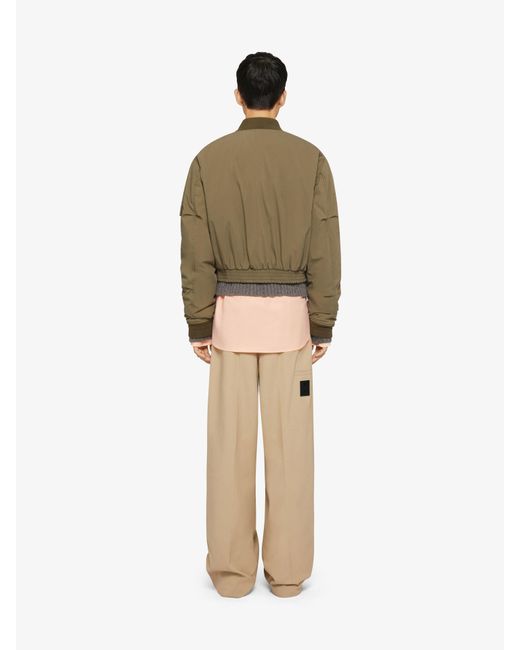 Givenchy Green Logo Embroidered Bomber Jacket for men