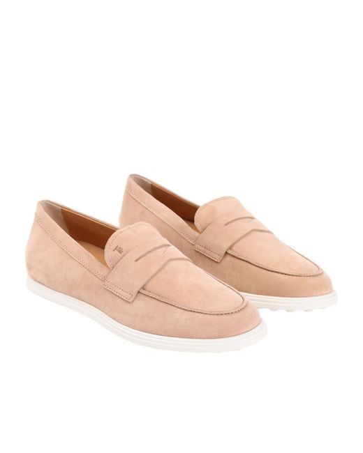 Tod's Pink Round Toe Flat Shoes
