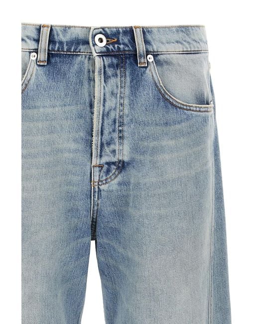 Lanvin Blue Logo Patch Straight Jeans for men