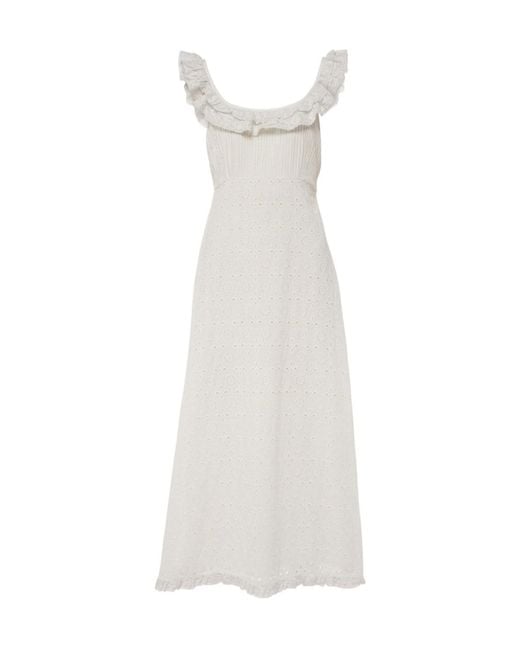 Rixo White Madeira Embroidery Dress