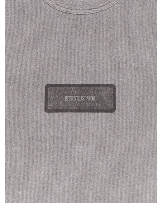Stone Island Gray Short-Sleeved T-Shirt for men